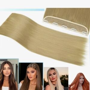 (1) 23" Light Blonde Hair Extension Synthetic One Piece